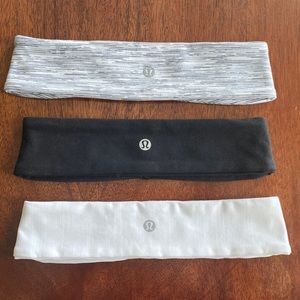 Set of 3 lululemon nylon/lycra headbands - like NWOT